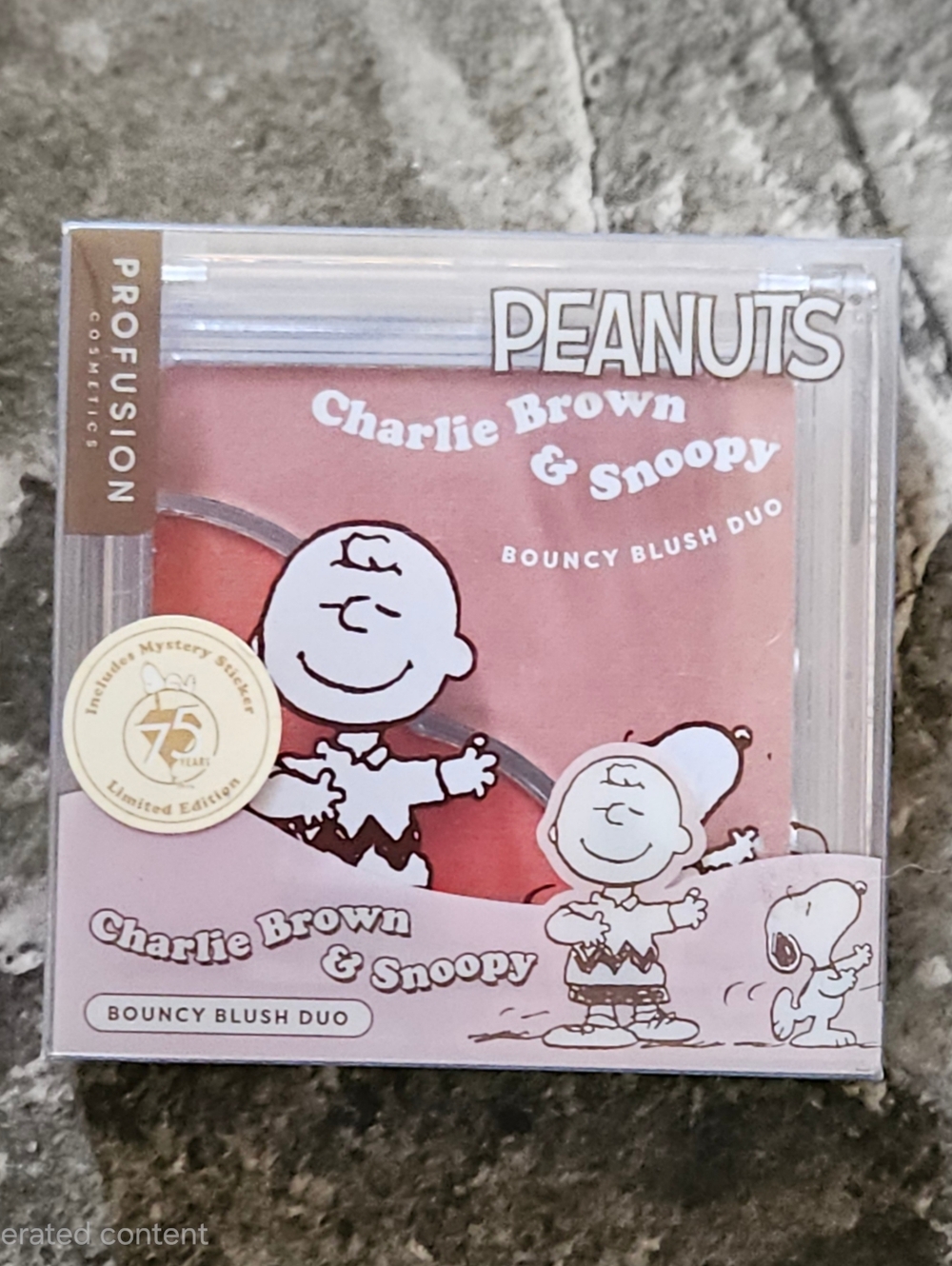 Peanuts x Profusion Cosmetics Charlie Brown & Snoopy Bouncy Blush Duo BNIB